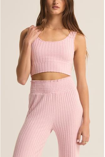 Zoe Rib Tank Bra SUNSET MAUVE