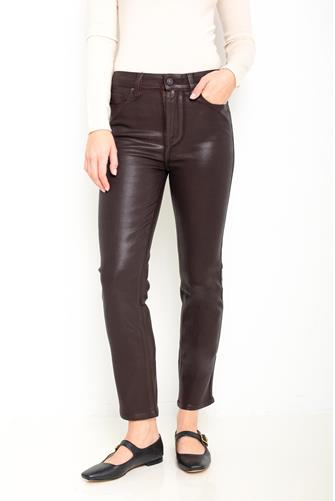 Cindy Straight Jean in Chicory Coffee Luxe Coating CHICORY COFFEE LUXE COATING