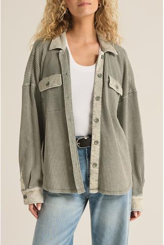 Elijah Waffle Jacket PALM GREEN