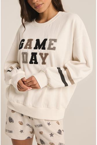 Oversized Game Day Sweatshirt BONE