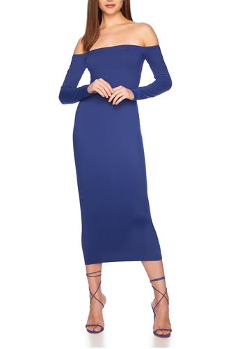 Off Shoulder Ls Midi Dress LAKE
