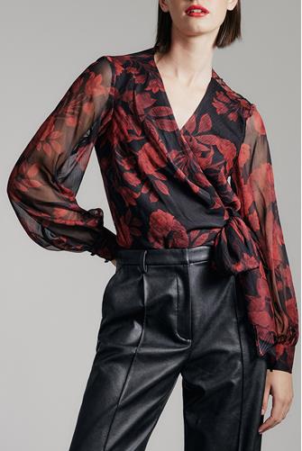 Diana Wrap Top RED FLORAL