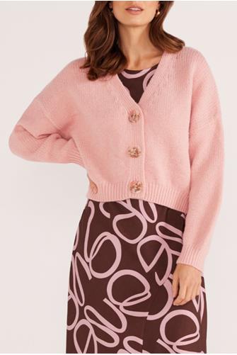 Rose Relaxed Knit Cardi BLUSH