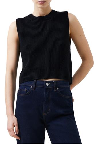Mozart Crewneck Cropped Vest BLACK