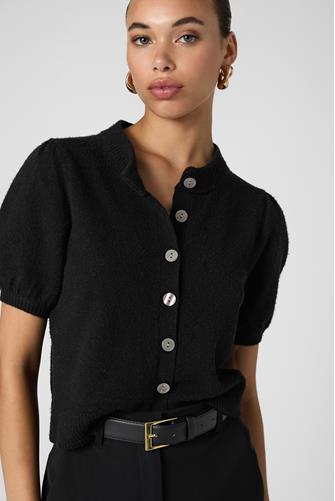 Puff Sleeve Cardigan BLACK