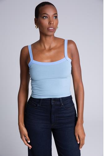 Amy Top DUSTY BLUE BODY / PERIWINKLE T