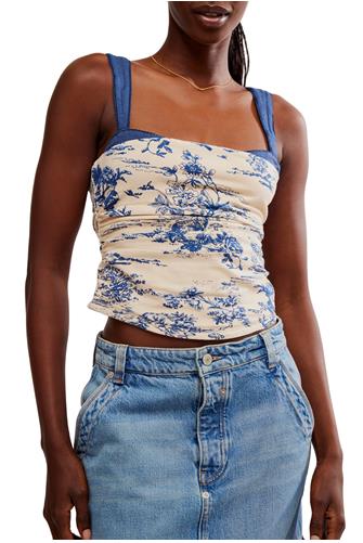 Printed 2 Tone Tank IVORY COMBO