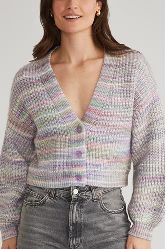 Libby Open Front Cardi Lavender Multi