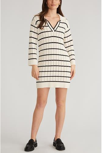 Jade Striped Sailor Collared Mini Dress SEA SALT MULTI