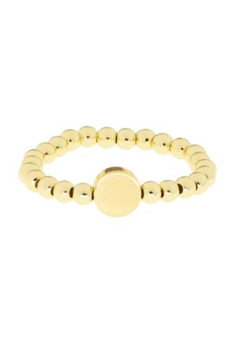 Gold-3mm Ball Stretch Ring with Circle B Gold