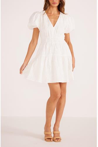 Neve Puff Sleeve Mini Dress IVORY