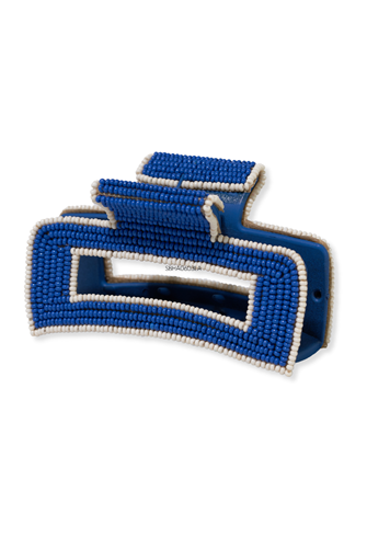Lola Solid Beaded Claw Clip LAPIS BLUE