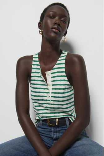 Bree Tank with Contrast Inset Verdant Green