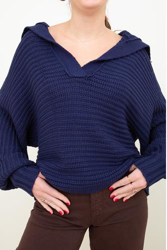 On Point Polo Sweater Navy