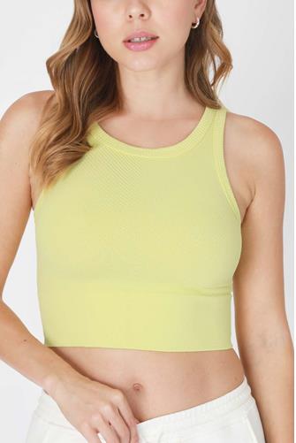 Chevron Hi Neck Crop Top LEMONADE