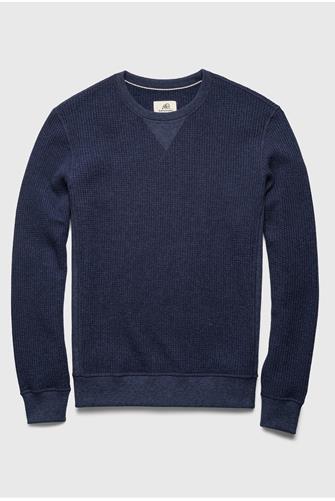 Waffle Thermal Crewneck NAVY HEATHER