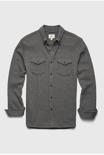 Rex Ls Soft Rib Pocket Shirt Charcoal Heather