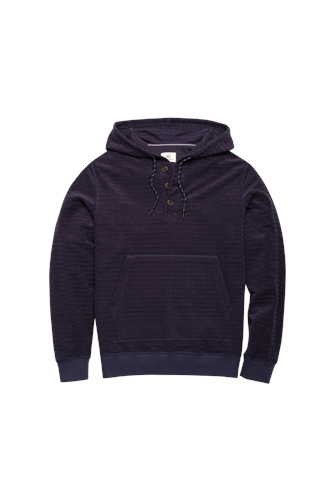 John Towel Terry Tonal Stripe Hoodie NAVY BLAZER