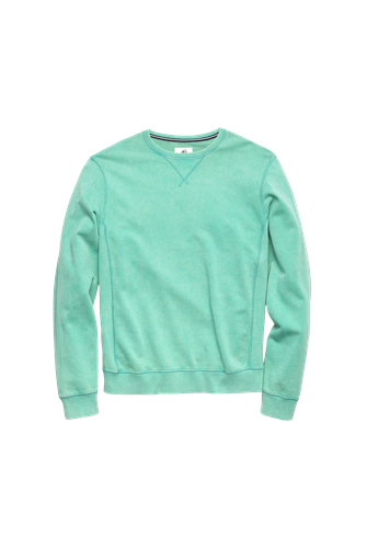 Heavy Garment Wash Crew Sweatshirt GREEN WATER