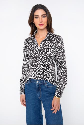 Leopard Print Shirt B&W Abstract Animal