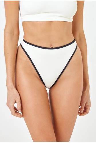 Nora Rib Hi-Waist Bottom CREAM/BLACK