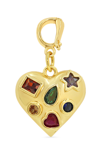 Charm Shop Gem Heart Charm GOLD