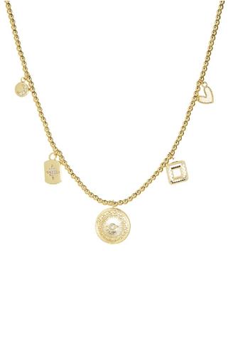 Gold-Ball Chain Necklace with Starburst GOLD