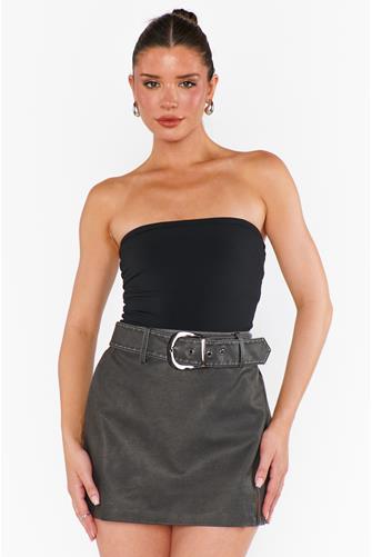Tyra Belted Skirt Vintage Black