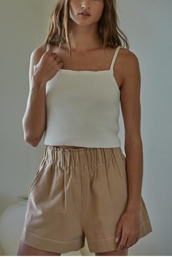 Square Neck Tank Natural