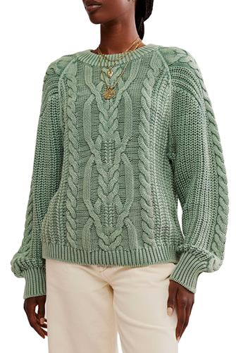 Frankie Cable Sweater Sea Spray