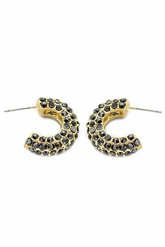 Green Pave Hoop Earrings green