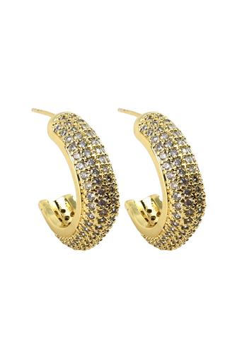 Pave Hoop Earrings GOLD