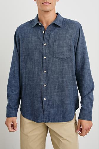 Wyatt Ls Denim Shirt NAVY ETCH