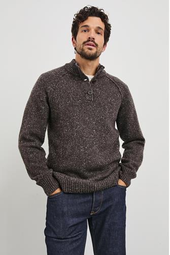 Harding Ls Henley Sweater CAROB