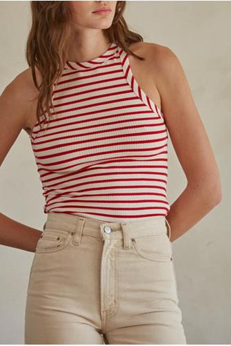 Red Stripe Tank Red/Cream