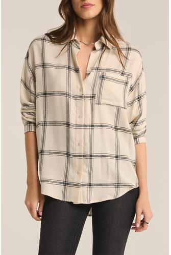 River Plaid Button Up Sea Salt