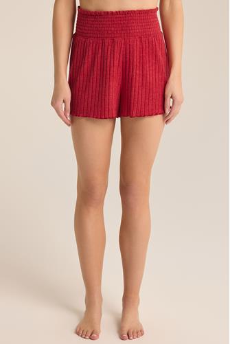 Dawn Smocked Rib Short HAUTE RED