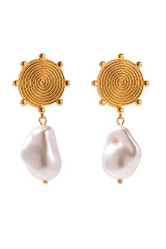 Gold Pearl Drop Earrings GOLD/PEARL