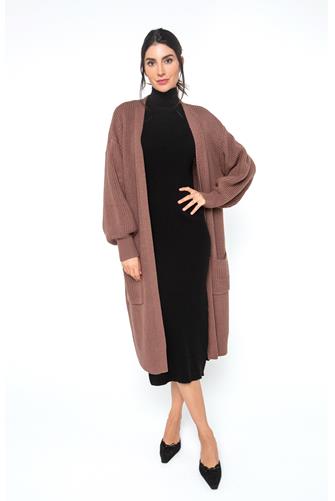Long Sleeve Cardigan BROWN