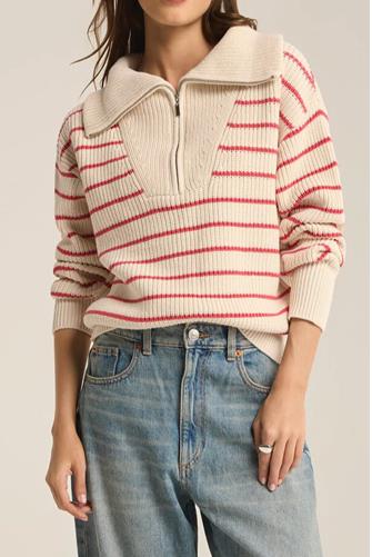Villa Half Zip Sweater RED PEPPER