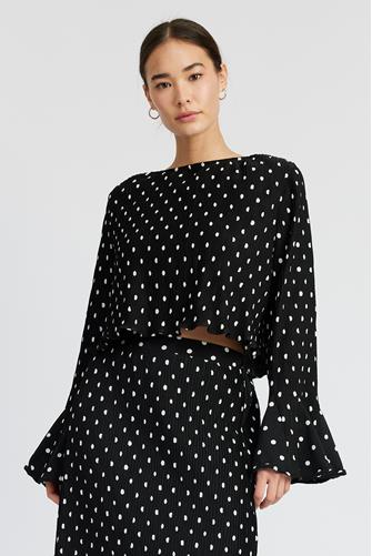 Darlene Polka Dot Top BLACK/WHITE