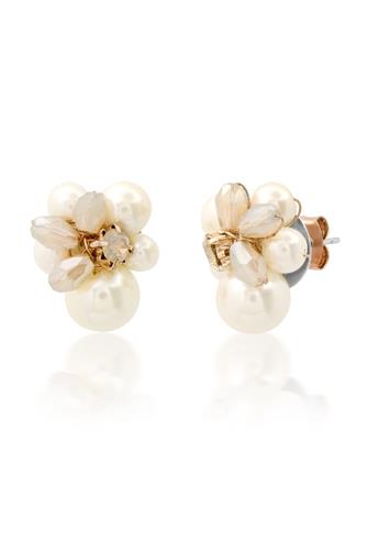 Pearl Beaded Cluster Stud Earrings PEARL