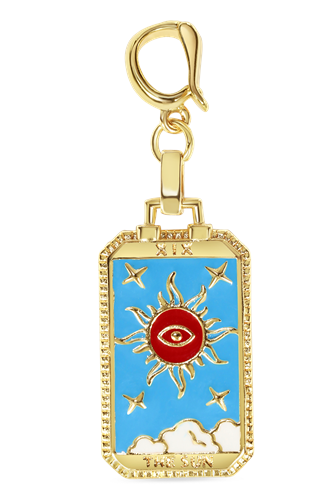 The Sun Tarot Card Charm BLUE/GOLD
