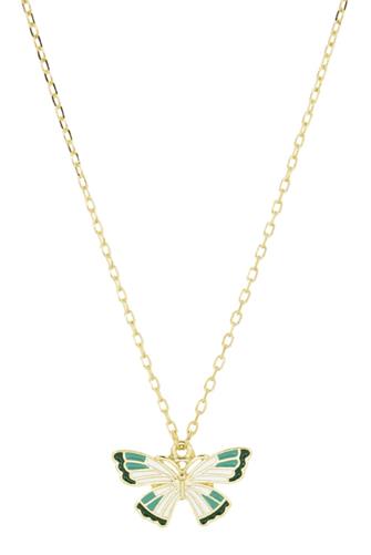 Gold 16 Inch Enamel Butterfly Necklace GOLD