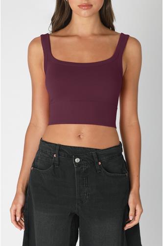 Chevron Rib Crop Top FIG