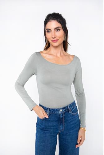 Boatneck Jersey Top grey