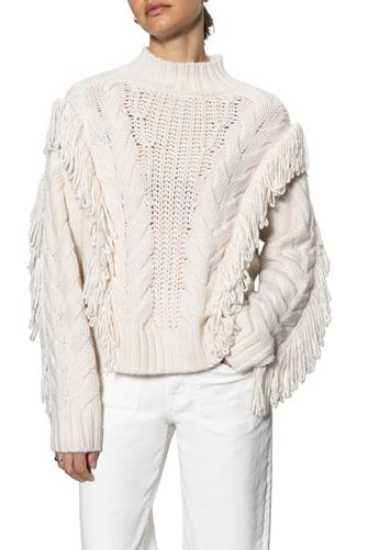 Crafted Fringe Sweater CHALK