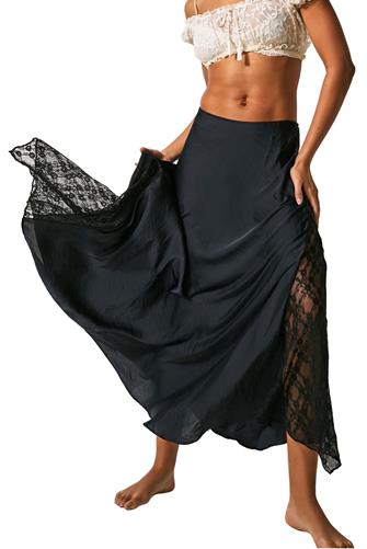 Make You Mine 1/2 Slip Maxi Skirt BLACK