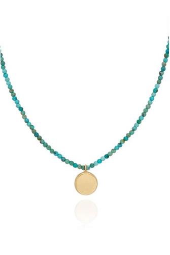Delicate Beaded Circle Pendant Necklace GTQ