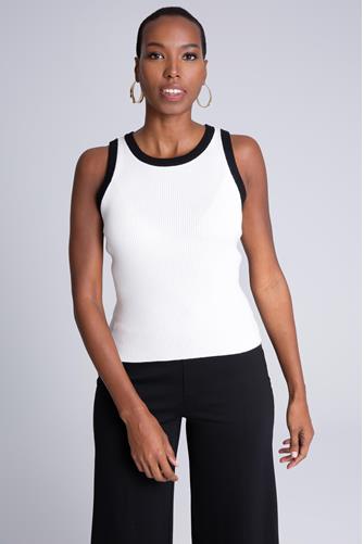 Contrast Tank WHITE/BLACK